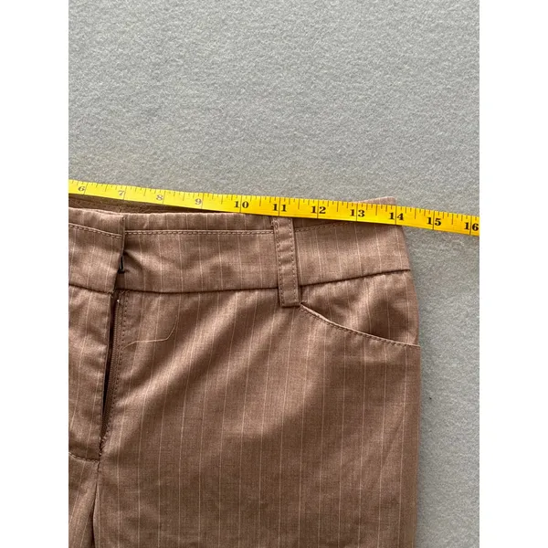 New York & Company Pant Suit Size 0 Tall Brown Pinstripe Blazer Trousers Set - Image 10