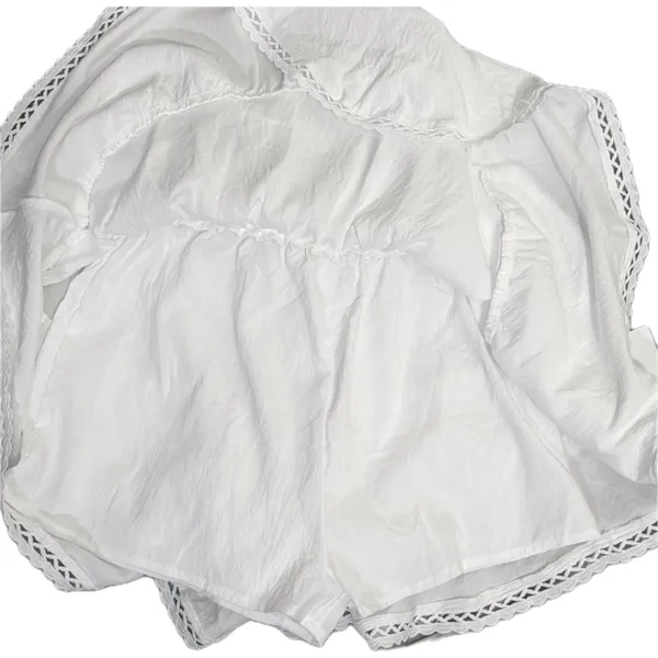 NWT White Flowy Shorts Women Boho Ruffle Tiered Skort Crochet Lace Mini XS - Image 9
