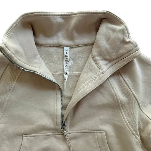 Lululemon Scuba Oversized Funnel Neck Sweatshirt Natural Ivory Size M/L Fleece - Image 4