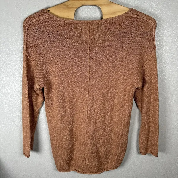 Aerie Oversized‎ Voop Knit Sweater Womens Medium Tan Cotton Blend Beachy Coverup - Image 4