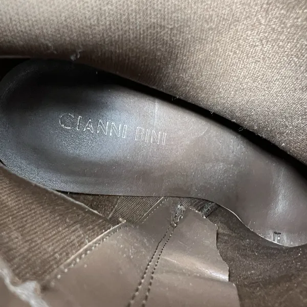 Gianni Bini Tovyy Booties Brown Suede Leather Block Heel Zip Up Women’s Size 7.5 - Image 12