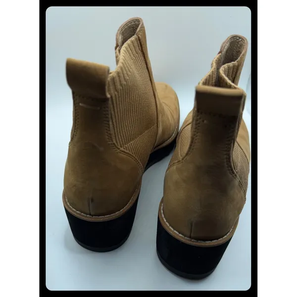 Eileen Fisher Chelsea Boots Womens 7.5 Tan Leather Wedge Ankle Bootie - Image 8