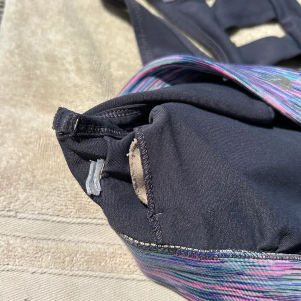 Ideology y2k multicolor striped sports bra with back cutout - Image 3