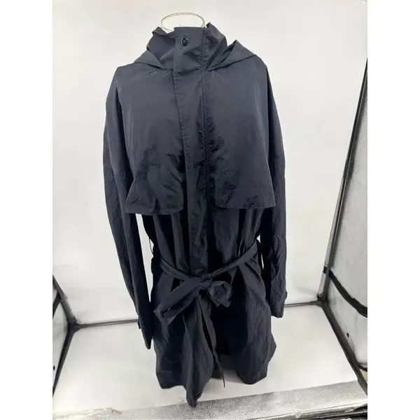 ALO Yoga Crinkle On The Move Black Trench Coat Womens Unisex Size XXL - Image 9