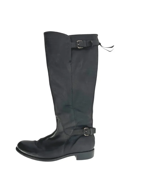 J.Crew Emmett Black Leather Tall Riding Boots Size 7.5 Classic Equestrian Style - Image 2