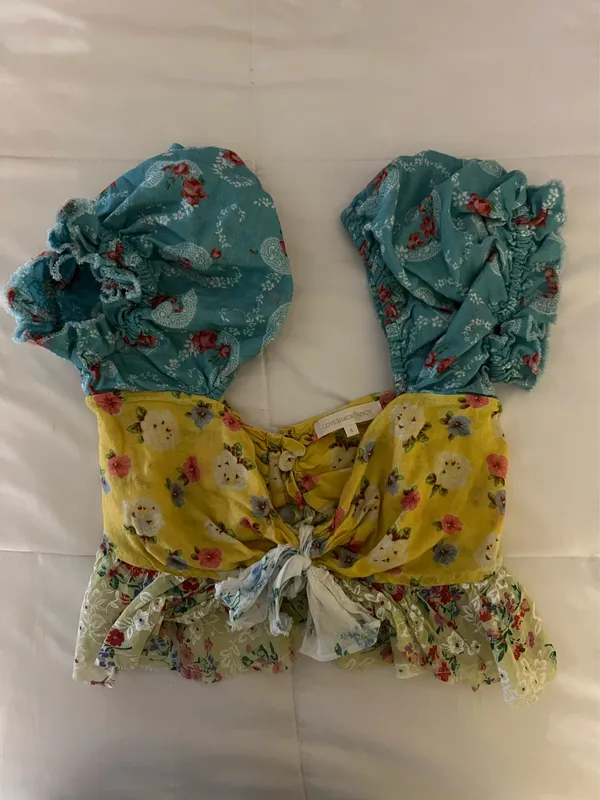 LoveShackFancy Cropped Blouse - Image 3