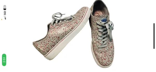 Alife Speckled Gray and Red Sneakers - Image 2
