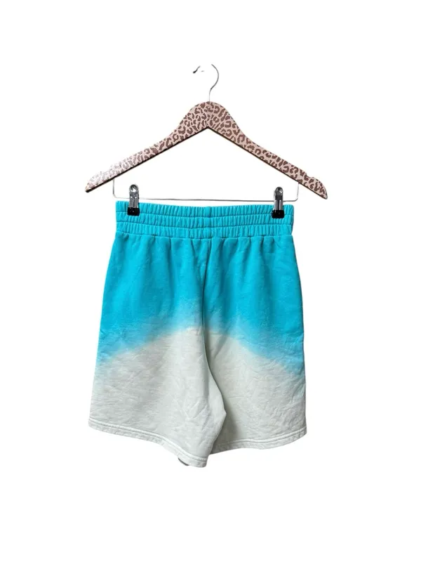 Apparis Roxy 100% Cotton Ombre Dip Dye Fleece Track Shorts Blue White Small - Image 3