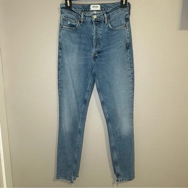 AGOLDE Nico High Rise Button Fly Slim Fit Denim Jeans Women’s Size 25 - Image 3