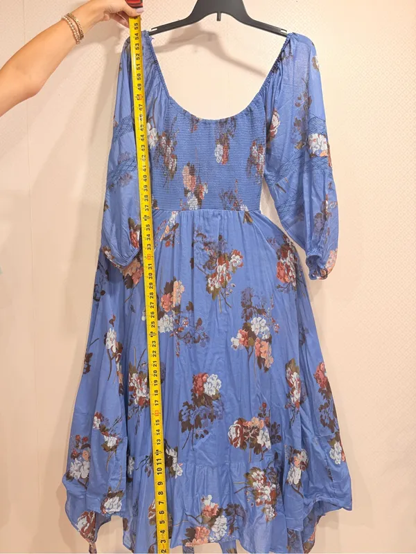 Free People Morning Glory Floral Smocked Maxi Dress XS Boho Long Sleeve - Image 4
