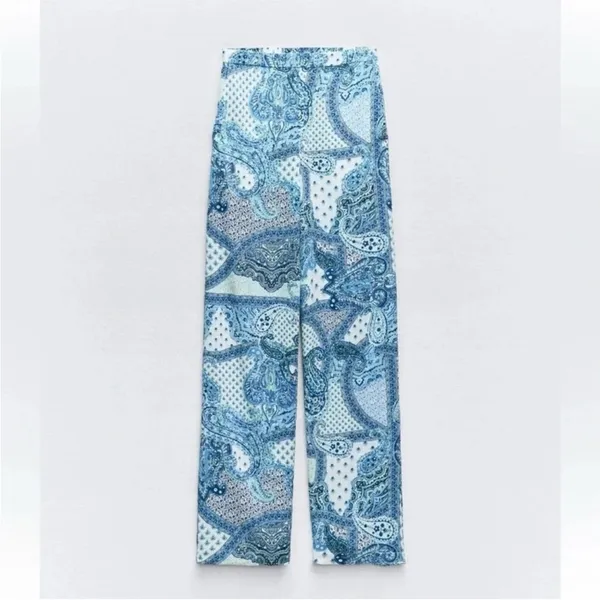 Zara Paisley Print wide leg pants - Image 5