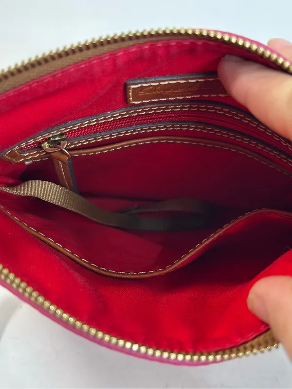 Dooney & Bourke Pebble Grain Crossbody in Bright Fuchsia Pink, Dust Bag Included - Image 9