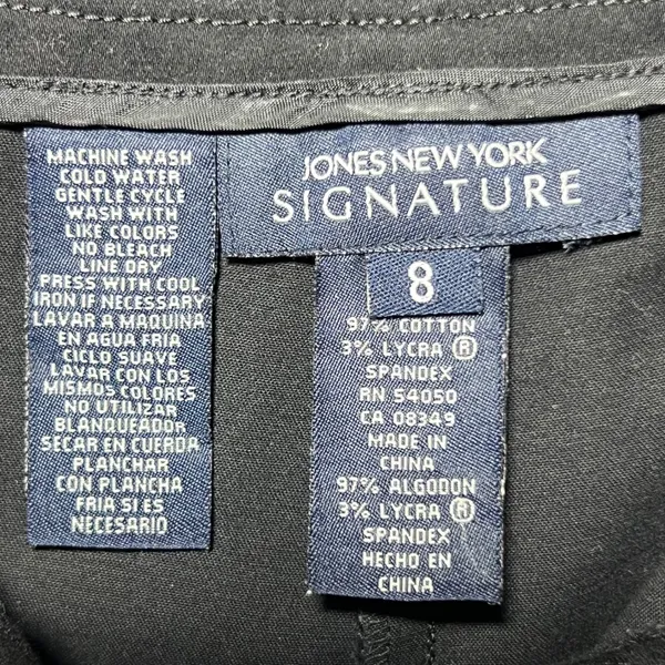 Jones New York Signature Black D-Ring Belted Straight Leg Trousers Size 8‎ - Image 7
