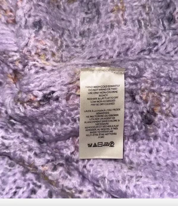 NWT FREE PEOPLE Sunset Cloud Pullover Sweater In Violet Glow Combo - Image 6