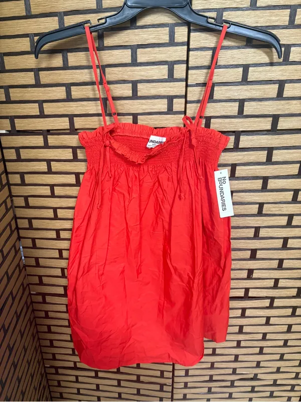 No boundaries red poplin cotton dress size medium - Image 2