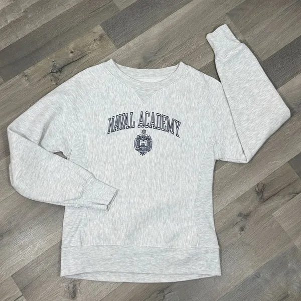 Pro Edge Campus Naval Academy Reverse Weave‎ Sweatshirt Light Grey Medium Gray - Image 12