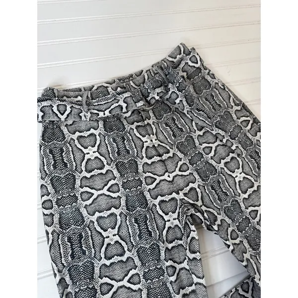 I.AM.GIA Shiraz Snake Print Pants Black White High Waisted Belted Womens Size XS - Image 10