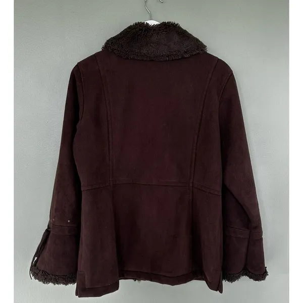 Vtg Penny Lane Jacket Coat Size M Y2K Boho Indie Faux Fur Lined 90’s Bro…​​​​ - Image 8