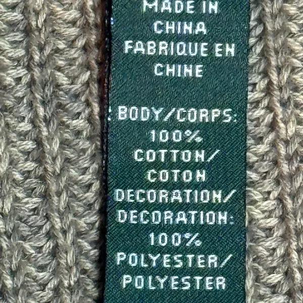 LRL Ralph Lauren Women Petite P Brown Cotton Knit Cardigan Suede Elbow Patches - Image 11
