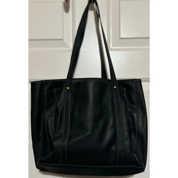 Kim Rogers Women's Black Textured Handbag Deep Pockets‎ Outside Handbag - Image 2