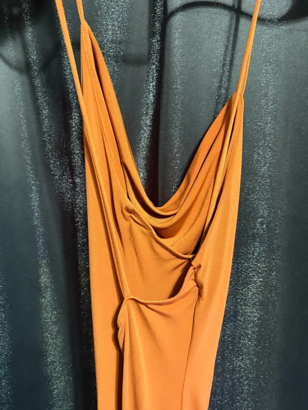 Bodycon Dress Orange - Image 3