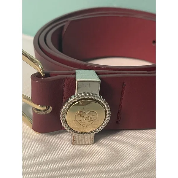 Juicy Couture Womens Heart Buckle Belt Size L/XL Pink‎ With Gold Buckle NIB - Image 2