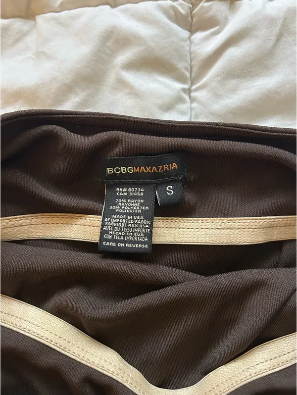 BCBGMAXAZRIA Brown Midi Dress - Image 3