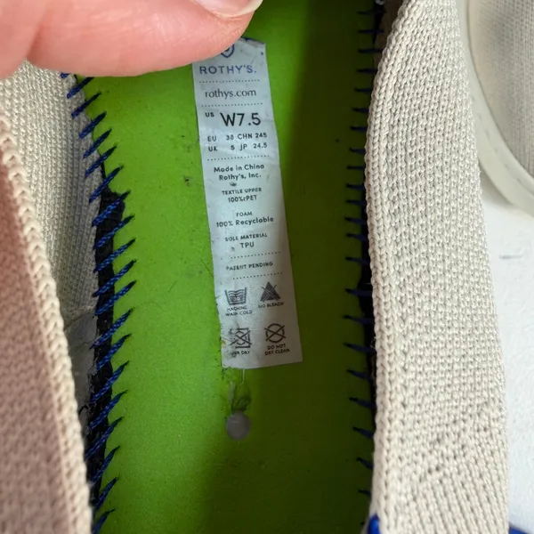 Rothy's 7.5 Sneakers The‎ Original Slip-On Sustainable Knit Washable Sand Beige - Image 12