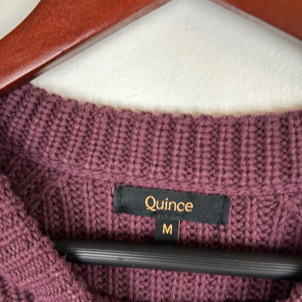 Quince Plum Knit sustainable, organic cotton Sweater Sz M - Image 4