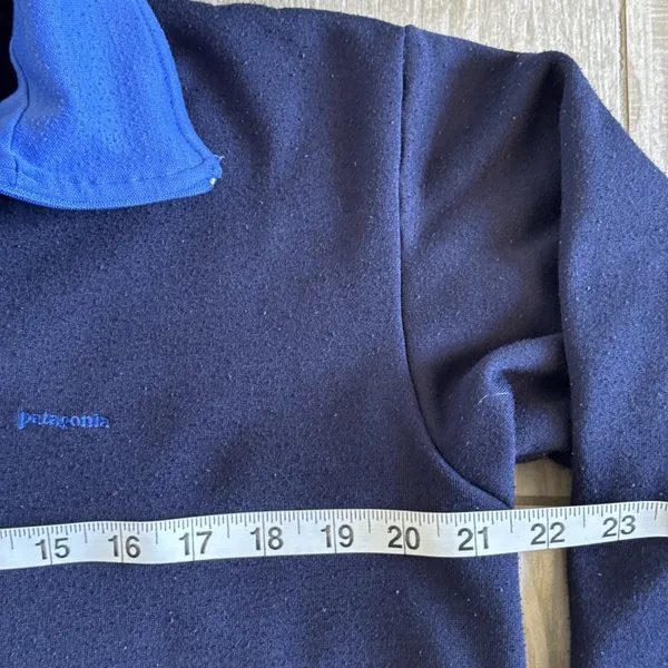 Vtg Blue Patagonia Capilene Fleece Quarter Zip Pullover Jacket Womens-Lrg USA - Image 6