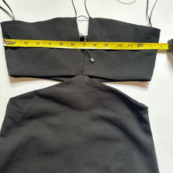 Zara Cutout Dress‎ | Black Strapless | Sz Medium | Midi - Image 7