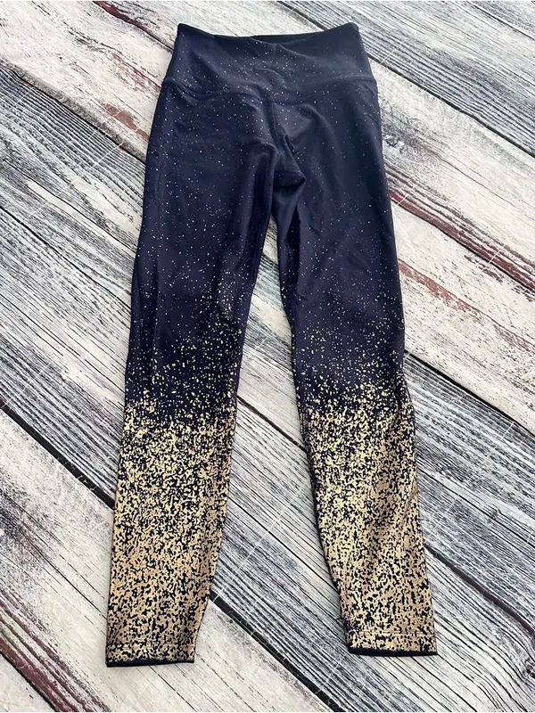 Beyond Yoga Navy and Ombre Gold Speckle Leggings - Image 2