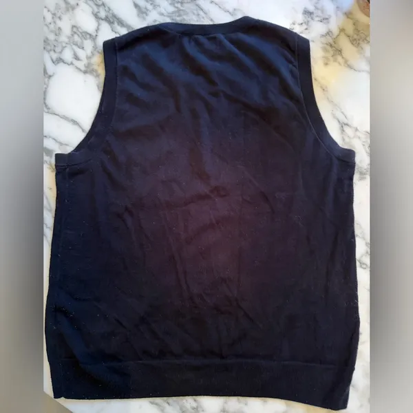 EUC J. Crew Jackie Shell Cotton Sweater Vest Black M holes in right arm seam - Image 7