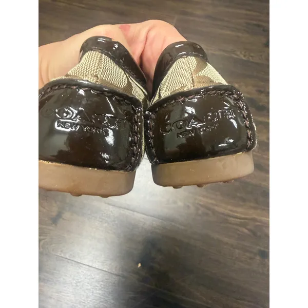 Coach Frida Signature C Jacquard Driving Loafers Brown Tan Women's Size 7.5 - Image 4