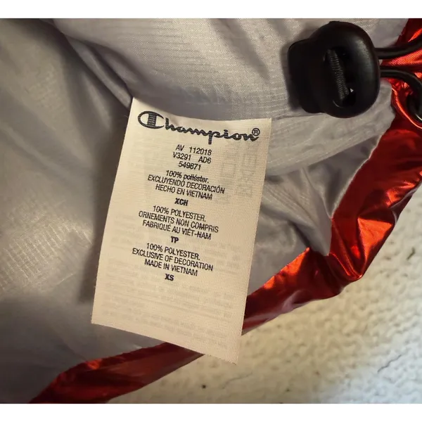 Champion NASA Puffer Jacket Coat‎ Mens Medium Metallic Red Limited Edition - Image 12