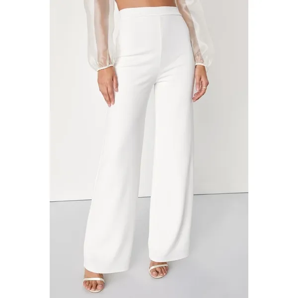 NWT Lulus Sheerly Sultry Ivory Organza Balloon Sleeve Two-Piece Jumpsuit Size M - Image 3