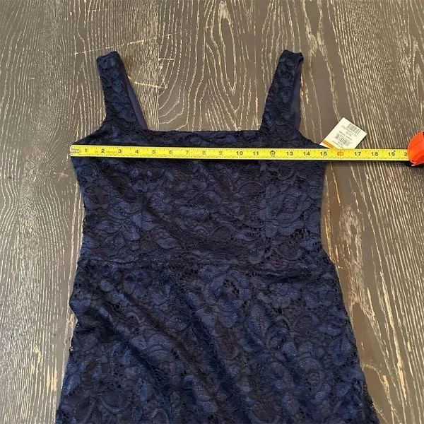 Sam Edelman Navy Lace Sleeveless Midi Dress Square Neck Women's Cocktail Wedding - Image 8