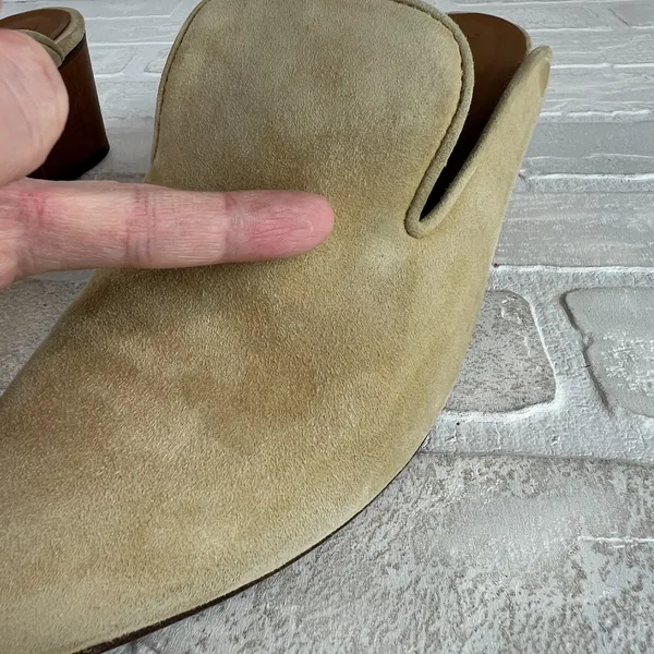 Thelma The Ava Mules Womens 38 8 US Wheat Suede Leather Block Heel Classic Italy - Image 12