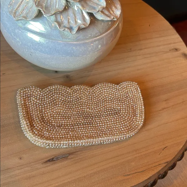 Vintage 1950s Miranda Faux Pearl Mini Clutch - Image 2
