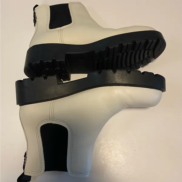 UGG Black and White Jasmine Markstrum Waterproof Leather Chelsea Ankle Boots - Image 4