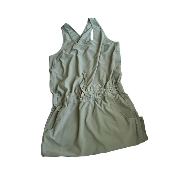 Patagonia Olive Green Drawstring Waist Dress – Size S - Image 3