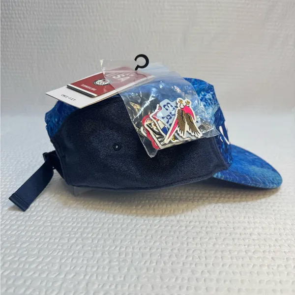Nike Fly 5 Panel Hat USA Olympic Team Patches Size M/ L Dri Fit Blue Running New - Image 4