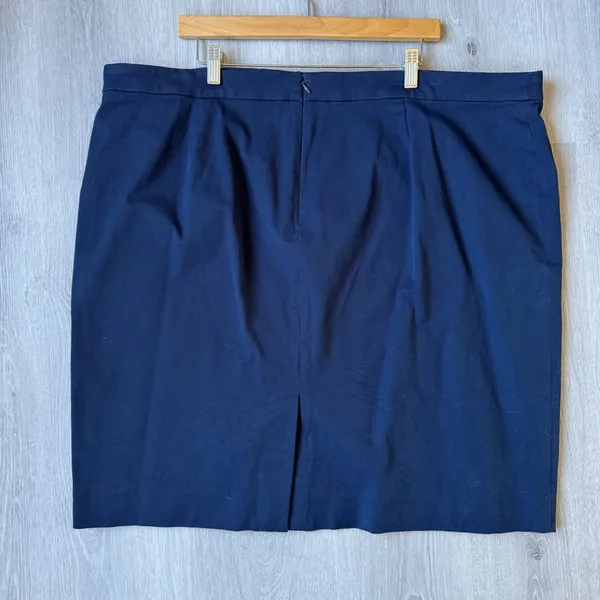 J.Crew No. 2 Pencil Skirt Navy Blue Stretch Cotton Blend Size 22 G0823 - Image 10
