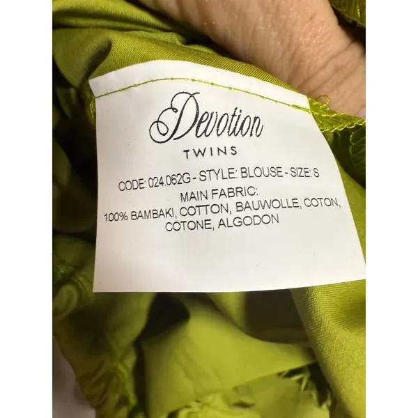 NWT Devotion Twins Ianthi Top in Dark Lime Sz. S - Image 6