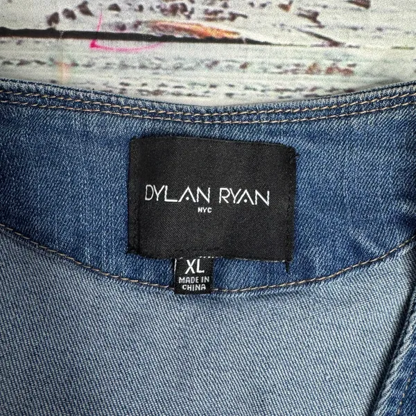 Dylan Ryan NYC Women’s Denim Button Front Vest XL – Blue Stretch Jean Waistcoatx - Image 2