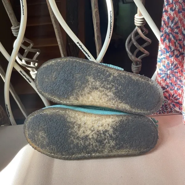Eastland Casio Fringe Moccasin‎ Booties Blue 7.5 - Image 6