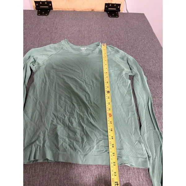 Old Navy Active Women's Teal Seamless Long Sleeve Cropped Athletic Top Sz L - Image 3
