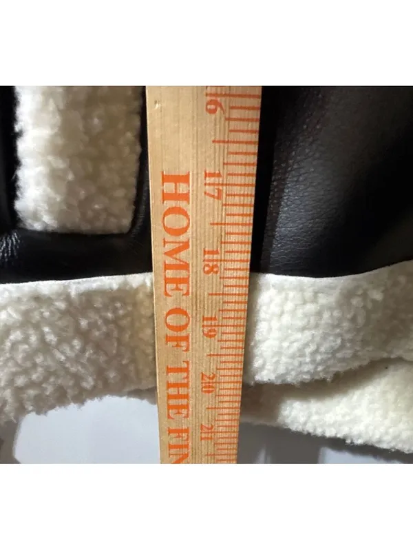 New Look Faux Leather Sherpa Jacket Size L - Cozy Chic Alert - Image 7
