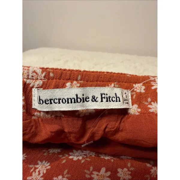 Abercrombie & Fitch Rust Ditzy Floral Print Ruffle Hem Mini Skirt Size Small - Image 3