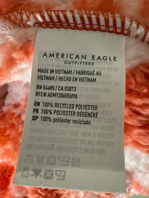 American Eagle Red/White Bear Hug Cozy Sherpa Zip Jacket‎ Sz Med Boho-Chic Fairy - Image 11
